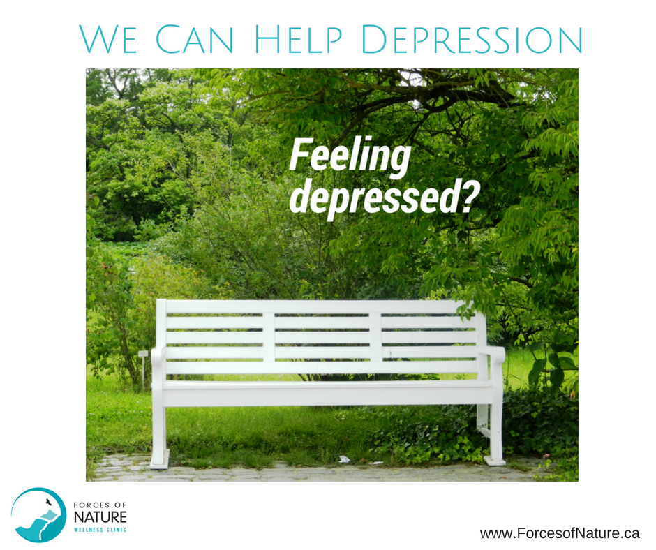 depression pic of bench with the words feeling depressed